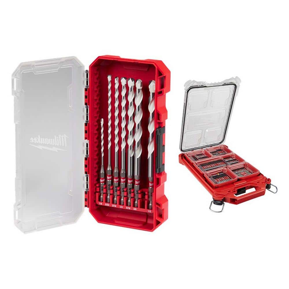 Milwaukee SHOCKWAVE Carbide Multi-Material Drill & Driver Bit Set with PACKOUT Case, 107-Piece (Model 48-20-8899/48-32-4082)
