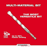 Milwaukee SHOCKWAVE Carbide Multi‑Material Drill Percussion Bit Set (7‑Piece) – 1/4" Hex Shank