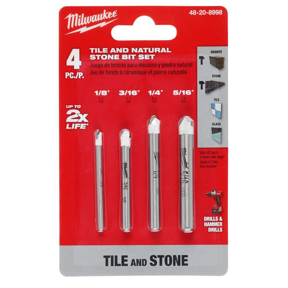 Milwaukee Carbide Natural Stone Drill Bit Set (4-Pack)