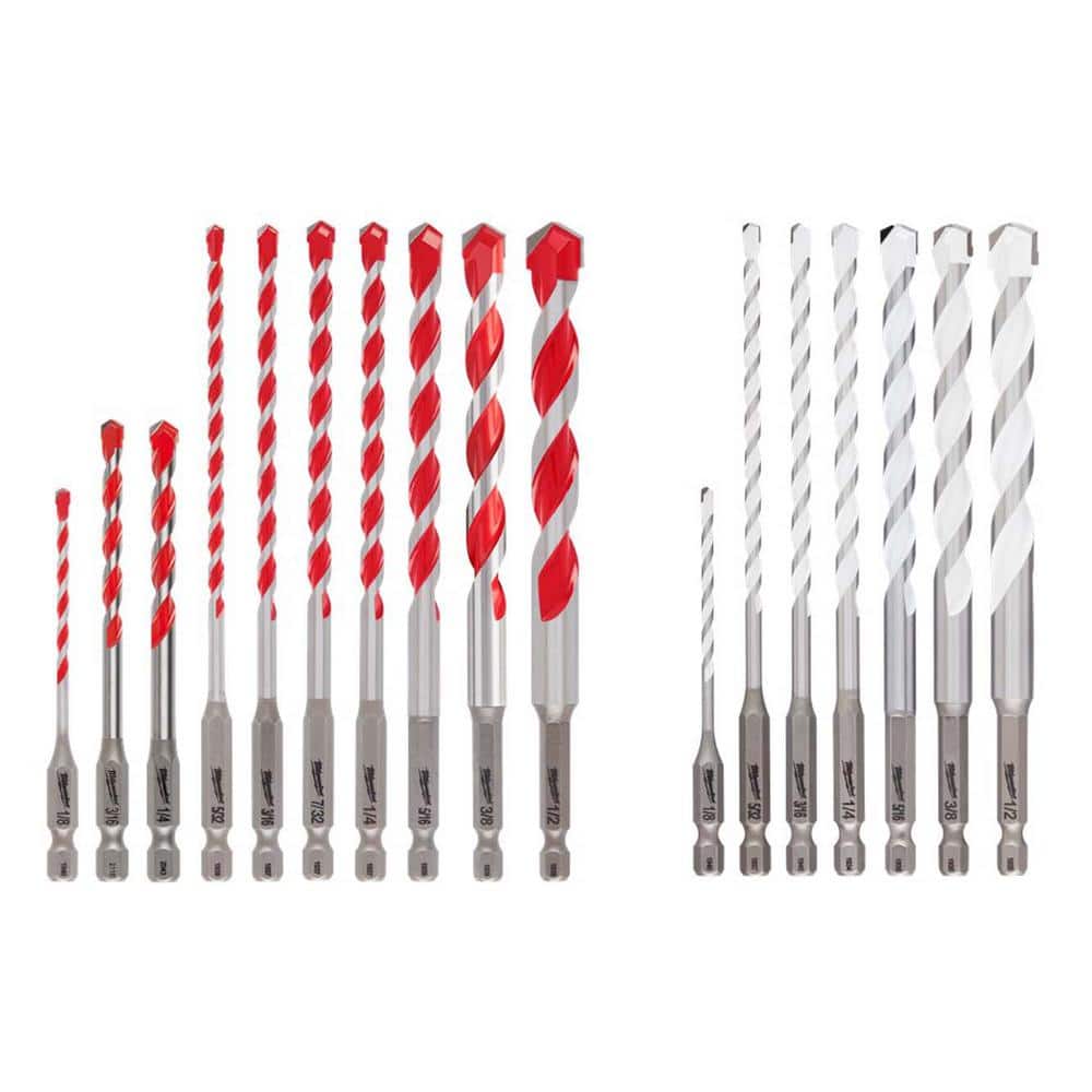 Milwaukee SHOCKWAVE Carbide Hammer Drill and Multi‑Material Bit Set (17‑Piece) – 48-20-9058 & 48-20-8899