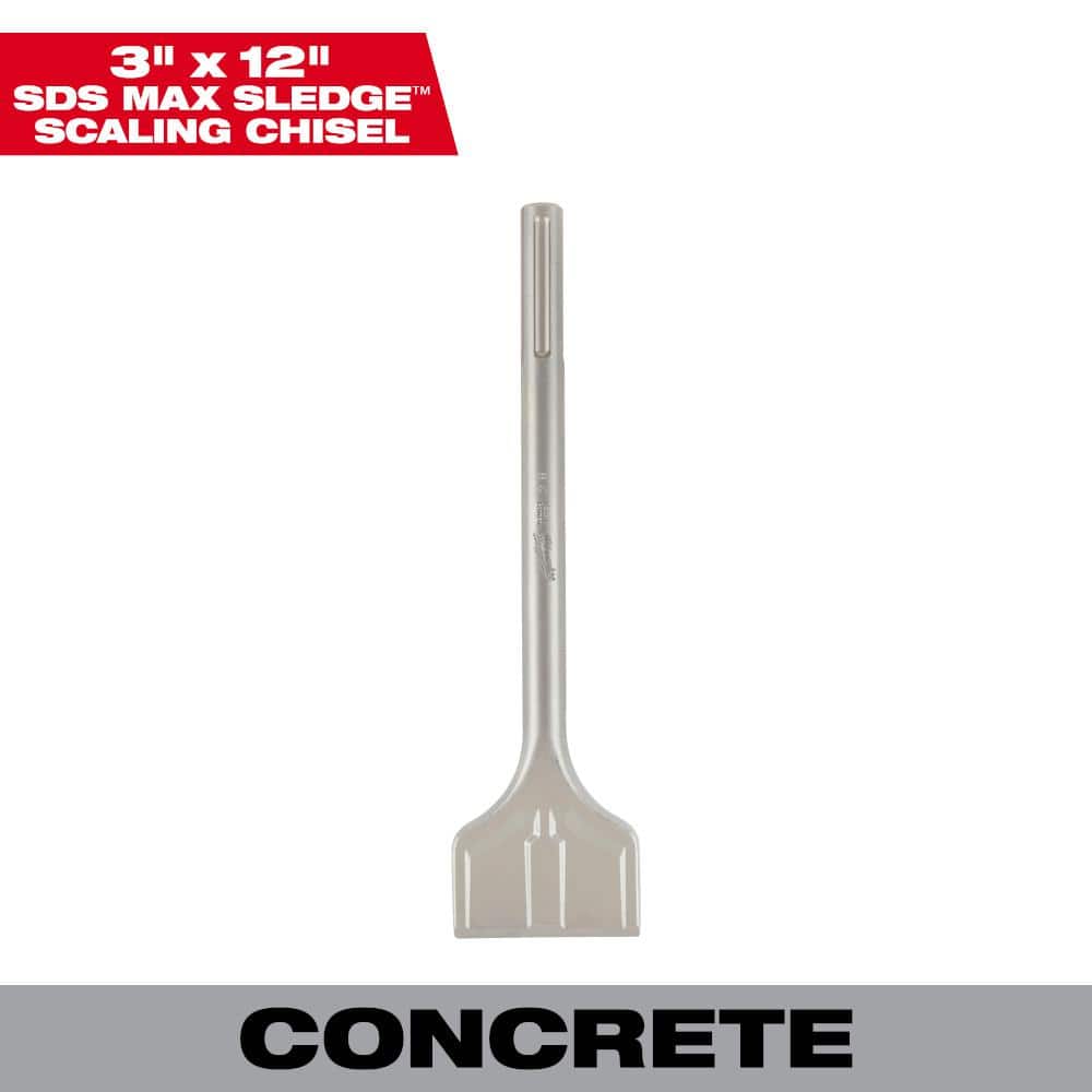 Milwaukee 3 in. x 12 in. SDS-Max SLEDGE Steel Scaling Chisel