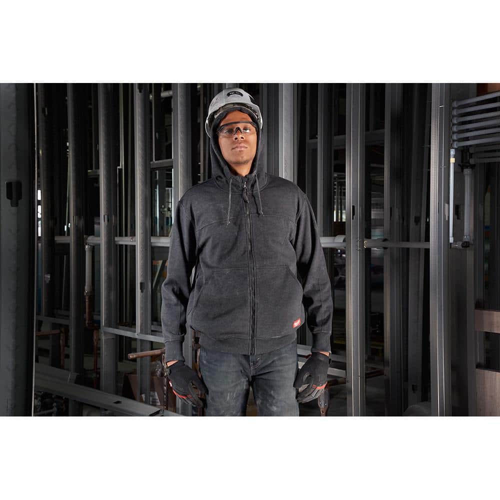Milwaukee Men’s X-Large Black NO DAYS OFF Hooded Sweatshirt with Black Cuffed Knit Hat