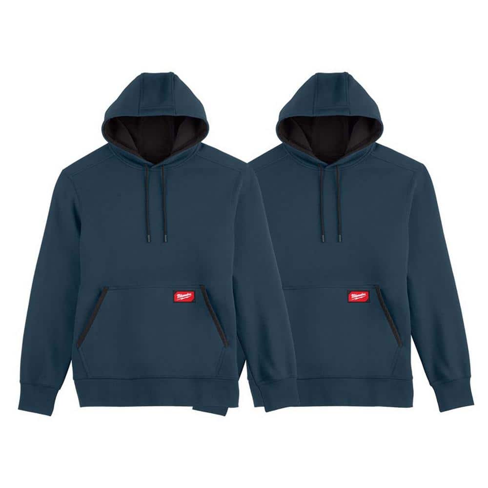 Milwaukee Men’s X-Large Blue Midweight Cotton/Polyester Long-Sleeve Pullover Hoodie (2-Pack)