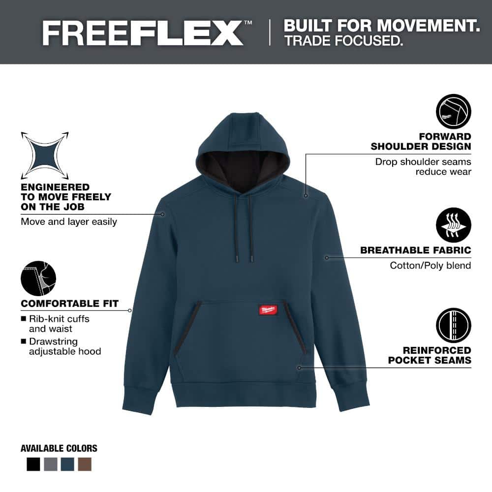 Milwaukee Men’s X-Large Blue Midweight Cotton/Polyester Long-Sleeve Pullover Hoodie (2-Pack)