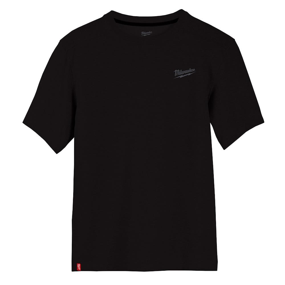 Milwaukee Men's Large Black Cotton/Polyester Short-Sleeve Hybrid Work T-Shirt (3-Pack)
