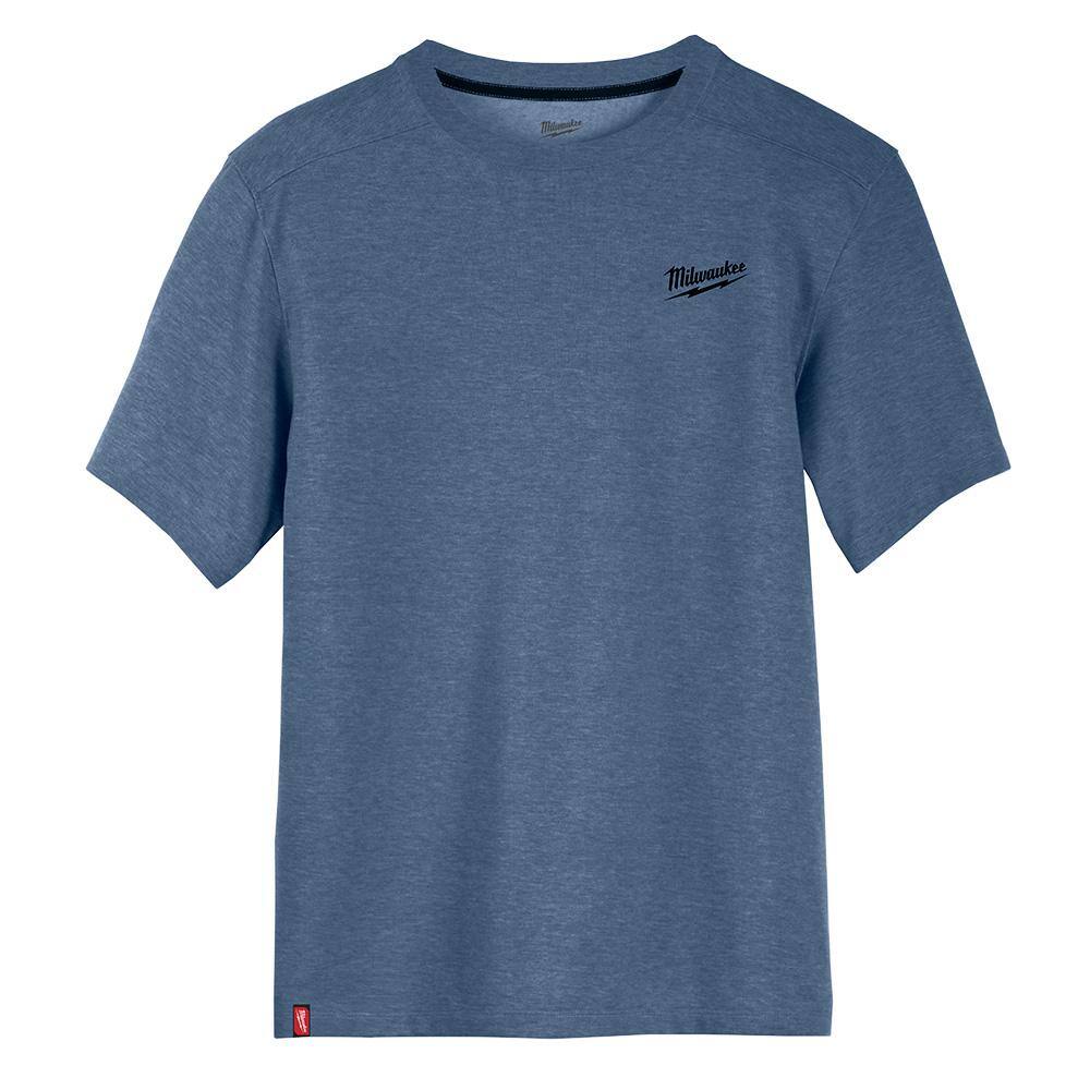 Milwaukee Men's 2X-Large Blue Cotton/Polyester Short-Sleeve Hybrid Work T-Shirt (3-Pack)
