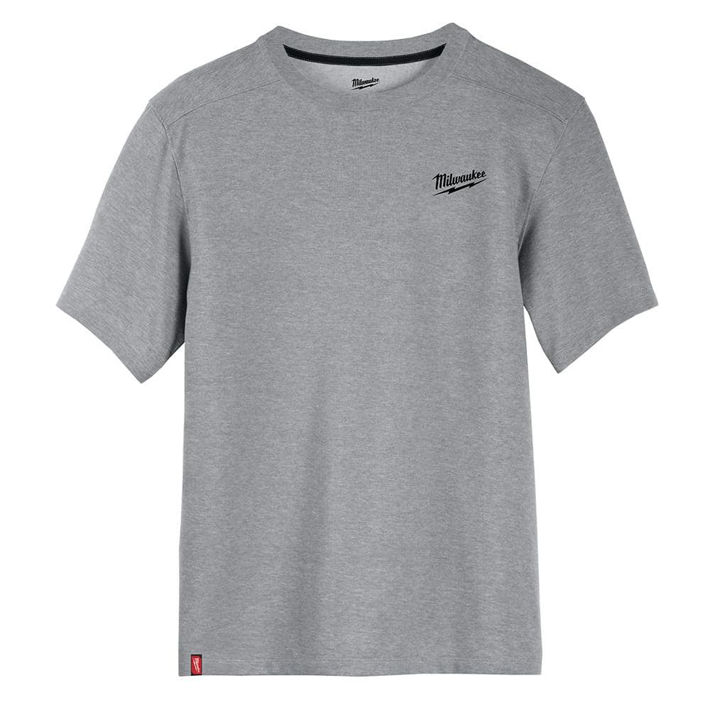 Milwaukee Men’s Large Gray Cotton/Polyester Short-Sleeve Hybrid Work T-Shirt (3-Pack)