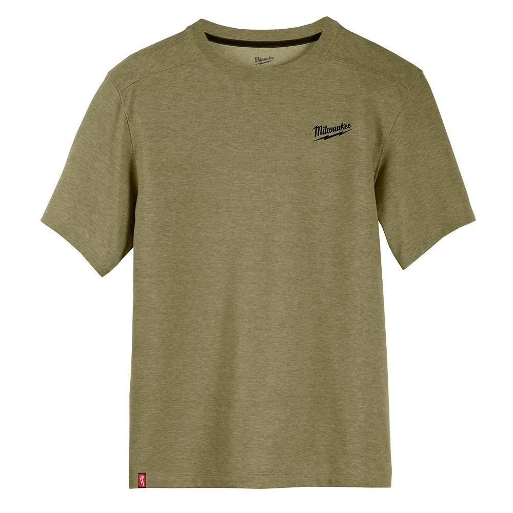 Milwaukee Men's X-Large Green Cotton/Polyester Short-Sleeve Hybrid Work T-Shirt (3-Pack)