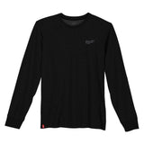 Milwaukee Men's 2X-Large Black Cotton/Polyester Long-Sleeve Hybrid Work T-Shirt (3-Pack)