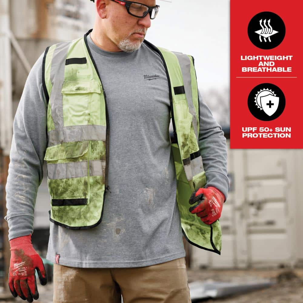 Milwaukee Men's X-Large Gray Cotton/Polyester Long-Sleeve Hybrid Work T-Shirt (3-Pack)