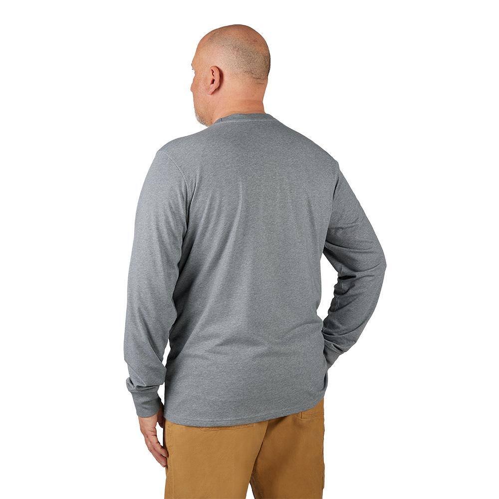 Milwaukee Men's X-Large Gray Cotton/Polyester Long-Sleeve Hybrid Work T-Shirt (3-Pack)