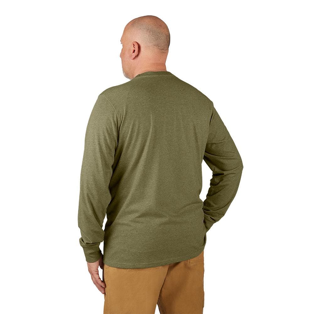 Milwaukee Men's X-Large Green Cotton/Polyester Long-Sleeve Hybrid Work T-Shirt (3-Pack)