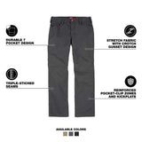 Milwaukee Men's 34x34 Gray Cotton/Polyester Work Pants with 7 Pockets