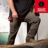 Milwaukee Men's FREEFLEX Tech Work Pants, 36x30, Brown, 7 Pockets