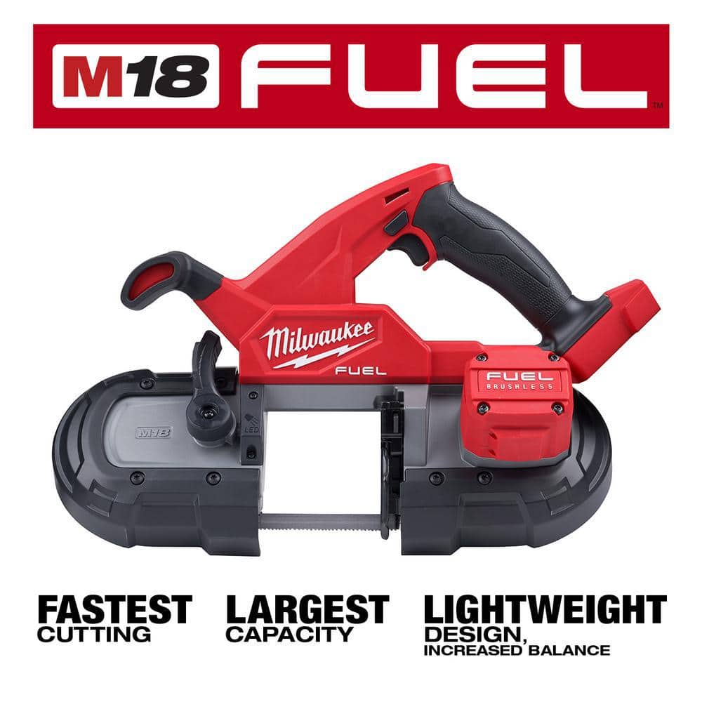 Milwaukee M18 18V Lithium-Ion 1/2 in. to 4 in. FORCE LOGIC High-Capacity Cordless Knockout Tool Kit with FUEL Bandsaw