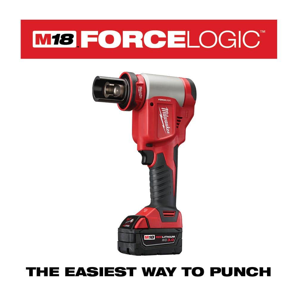 Milwaukee M18 18V Lithium-Ion 1/2 in. to 4 in. FORCE LOGIC High-Capacity Cordless Knockout Tool Kit with FUEL Bandsaw