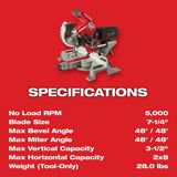 Milwaukee M18 FUEL 18-Volt Brushless 7-1/4 in. Cordless Dual-Bevel Sliding Compound Miter Saw with 18-Gauge Brad Nailer