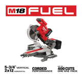 Milwaukee M18 FUEL 18V 10 in. Brushless Cordless Dual-Bevel Sliding Compound Miter Saw Kit with One 8.0Ah Battery
