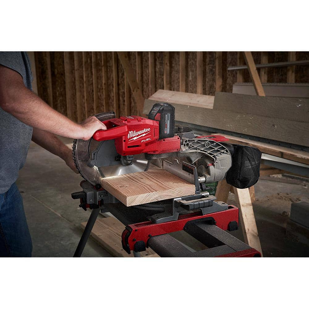 Milwaukee M18 FUEL 18V Brushless Cordless 10 in. Dual-Bevel Sliding Compound Miter Saw Kit with Portable Miter Saw Stand