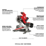Milwaukee M18 FUEL 18V 10 in. Brushless Cordless Dual-Bevel Sliding Compound Miter Saw Kit with One 8.0Ah Battery