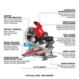 Milwaukee M18 FUEL 18V Lithium‑Ion Brushless 12 in. Cordless Dual‑Bevel Sliding Compound Miter Saw with 8‑1/4 in. Table Saw