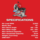 Milwaukee M18 FUEL 18V Lithium‑Ion Brushless 12 in. Cordless Dual‑Bevel Sliding Compound Miter Saw with 8‑1/4 in. Table Saw