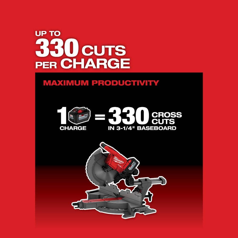 Milwaukee M18 FUEL 18-Volt Brushless Cordless 12 in. Dual Bevel Sliding Compound Miter Saw with Stand (Tool-Only)