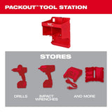 Milwaukee PACKOUT Tool Station with Compact Wall Plate, 20 in. H x 10.25 in. W, Black/Red (2-Piece Set)