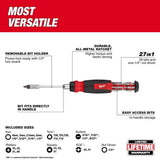 Milwaukee 27-in-1 Ratcheting Multi-Bit Screwdriver, 10.12 in Length