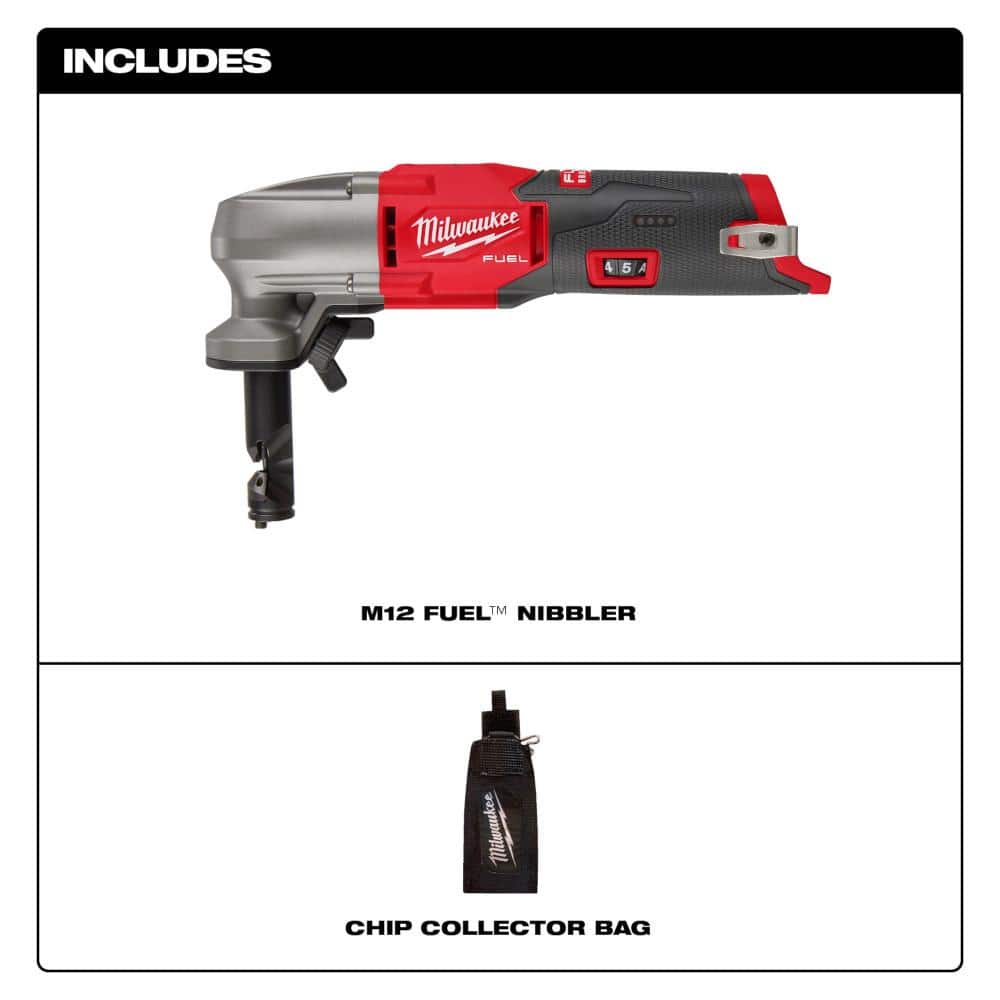 Milwaukee M12 FUEL 12-Volt Lithium-Ion Brushless Cordless 3-Tool Combo: 16-Gauge Variable Speed Nibbler, Compact Band Saw & 3 in. Cut-Off Saw