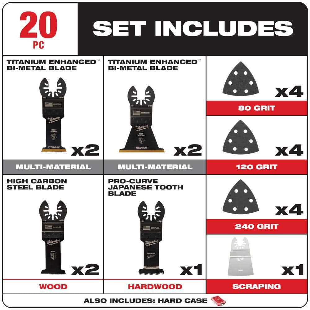 Milwaukee Oscillating Multi-Tool Blade Kit, Universal OPEN-LOK (29-Piece)