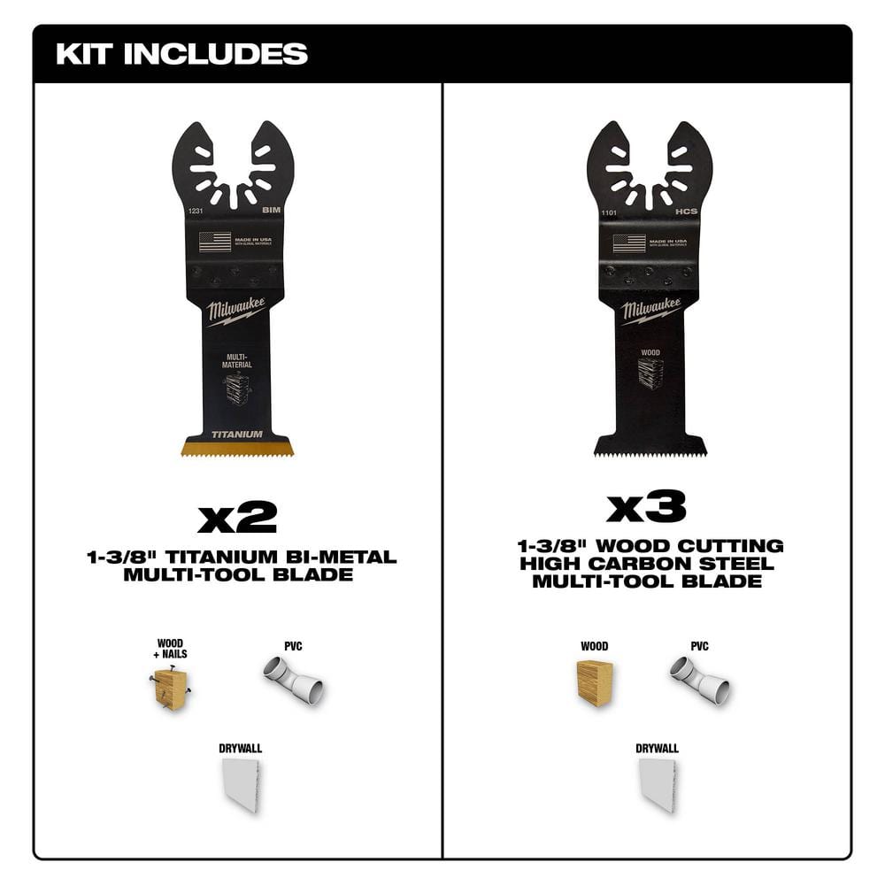 Milwaukee 1-3/8 in. Multi-Tool Oscillating Blade Set (6-Piece)