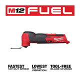Milwaukee M12 FUEL 12V Lithium‑Ion Cordless Oscillating Multi‑Tool + M12 FUEL HACKZALL Reciprocating Saw (Tool‑Only)