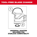 Milwaukee M12 FUEL 12V Lithium‑Ion Cordless Oscillating Multi‑Tool (Tool‑Only) + 8‑Piece Blade/Sanding Set
