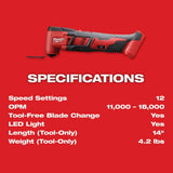 Milwaukee M18 18V Lithium-Ion Cordless Oscillating Multi-Tool with Reciprocating Saw and 6-1/2 in. Circular Saw