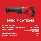 Milwaukee M18 18V Lithium-Ion Cordless Oscillating Multi-Tool with Reciprocating Saw and 6-1/2 in. Circular Saw