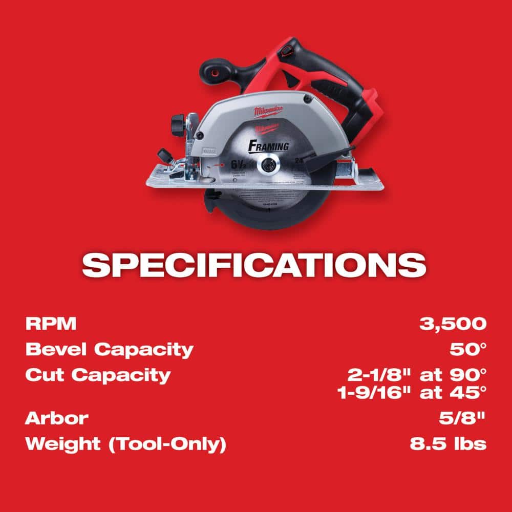 Milwaukee M18 18V Lithium-Ion Cordless Oscillating Multi-Tool with Reciprocating Saw and 6-1/2 in. Circular Saw