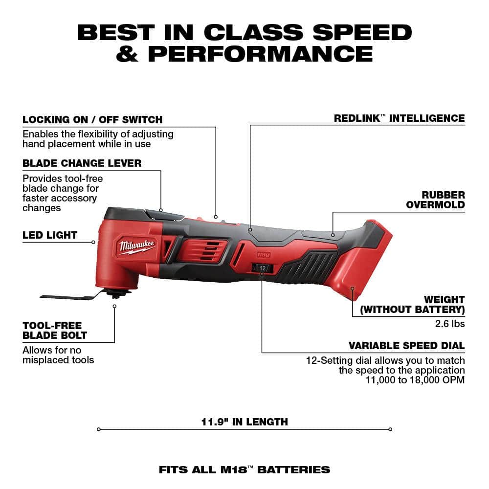 Milwaukee M18 18V Lithium-Ion Cordless Oscillating Multi-Tool with Reciprocating Saw and 6-1/2 in. Circular Saw