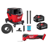 Milwaukee M18 FUEL 18V Lithium-Ion Cordless Brushless Oscillating Multi-Tool with Wet/Dry Shop Vac and (2) High Output 6.0Ah Batteries