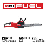 Milwaukee M18 Fuel 16 in. 18-Volt Brushless Cordless Electric Chainsaw with Hatchet, Blower, 12.0 and 8.0 Battery Combo Kit 2-Tool