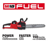Milwaukee M18 Fuel 16 in. 18-Volt Brushless Cordless Electric Battery Powered Chainsaw Blower and (3) Battery Combo Kit 2-Tool