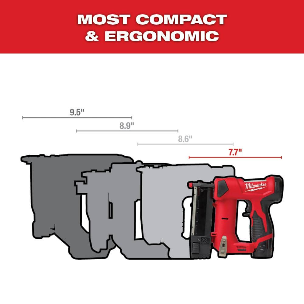 Milwaukee M12 12-Volt 23-Gauge Lithium-Ion Cordless Pin Nailer Kit with M12 12-Volt Lithium-Ion Cordless 3/8 in. Crown Stapler