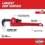 Milwaukee 14 in. Steel Straight Pipe Wrench, Model 48-22-7114