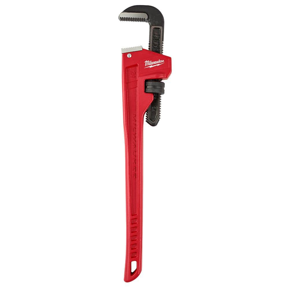 Milwaukee 24 in. Steel Straight Pipe Wrench, 3 in. Jaw Capacity
