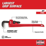 Milwaukee 24 in. Steel Straight Pipe Wrench, 3 in. Jaw Capacity