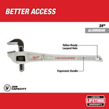 Milwaukee 24 in. Aluminum Offset Pipe Wrench, 3 in. Jaw Capacity
