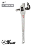 Milwaukee 18 in. Aluminum Offset Pipe Wrench, 2-1/2 in. Jaw Capacity