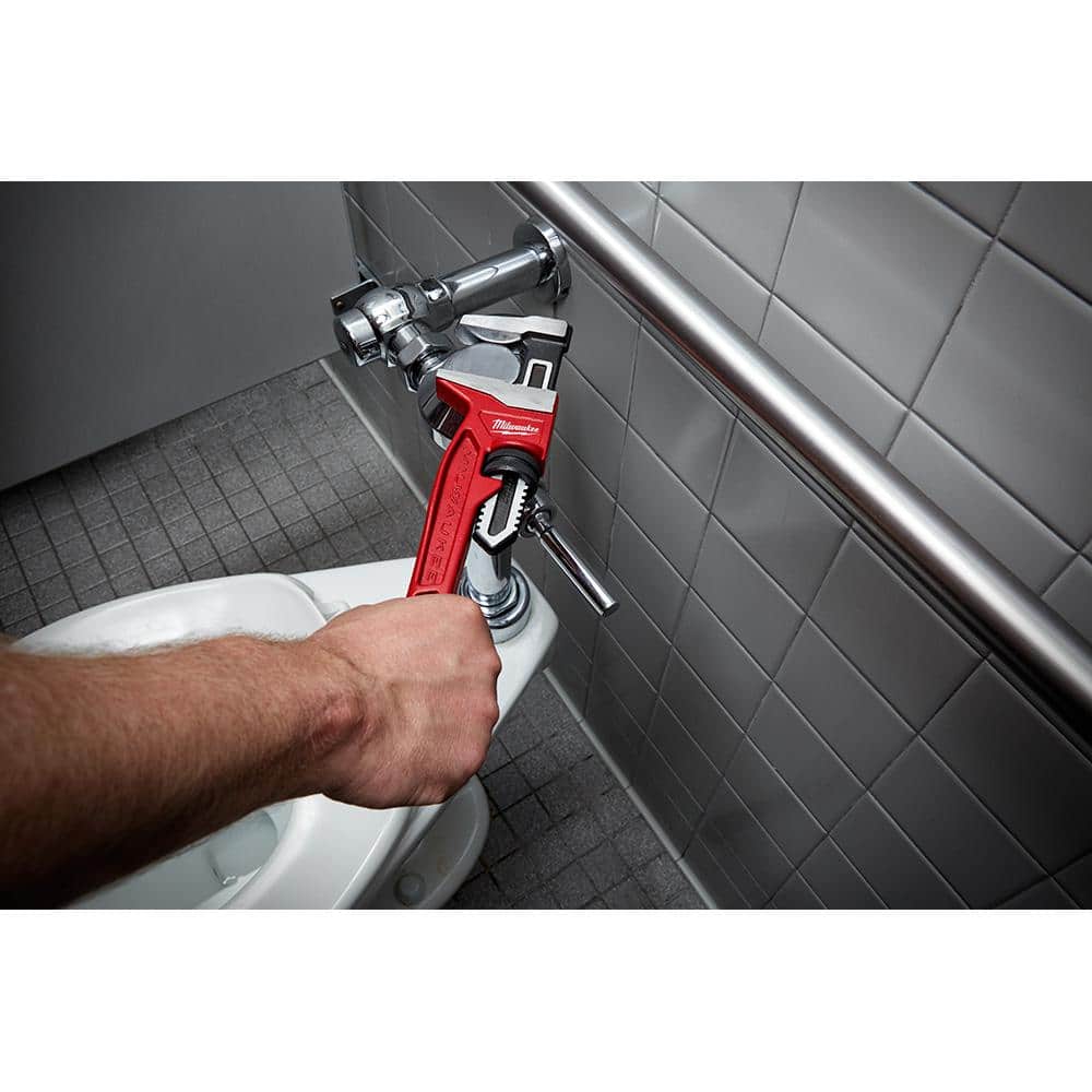 Milwaukee 12 in. Smooth Jaw Pipe Wrench, Steel, 2-5/8 in. Capacity (Model 48-22-7186)