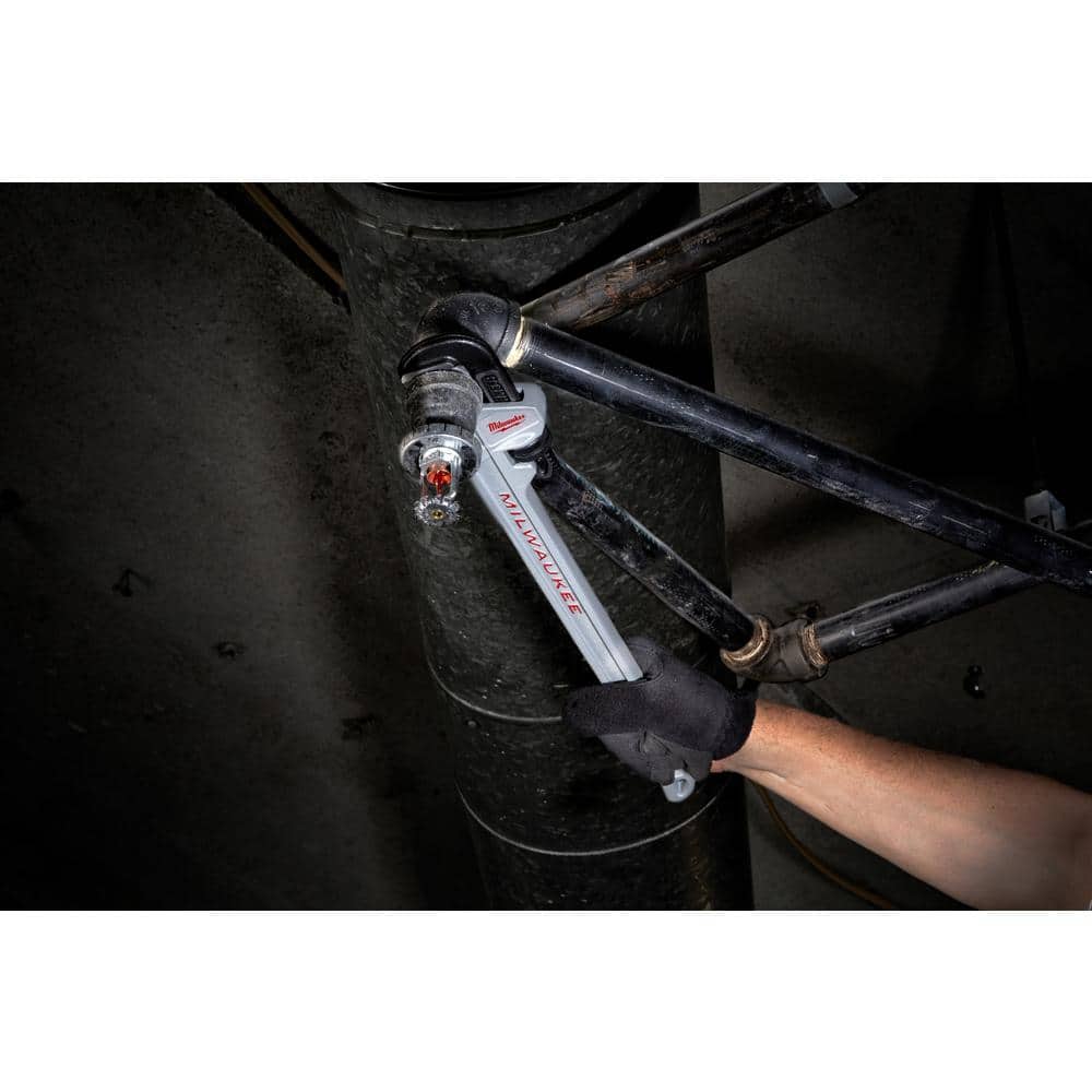 Milwaukee 10 in. Aluminum Pipe Wrench with POWERLENGTH Handle, 1-1/2 in. Jaw Capacity