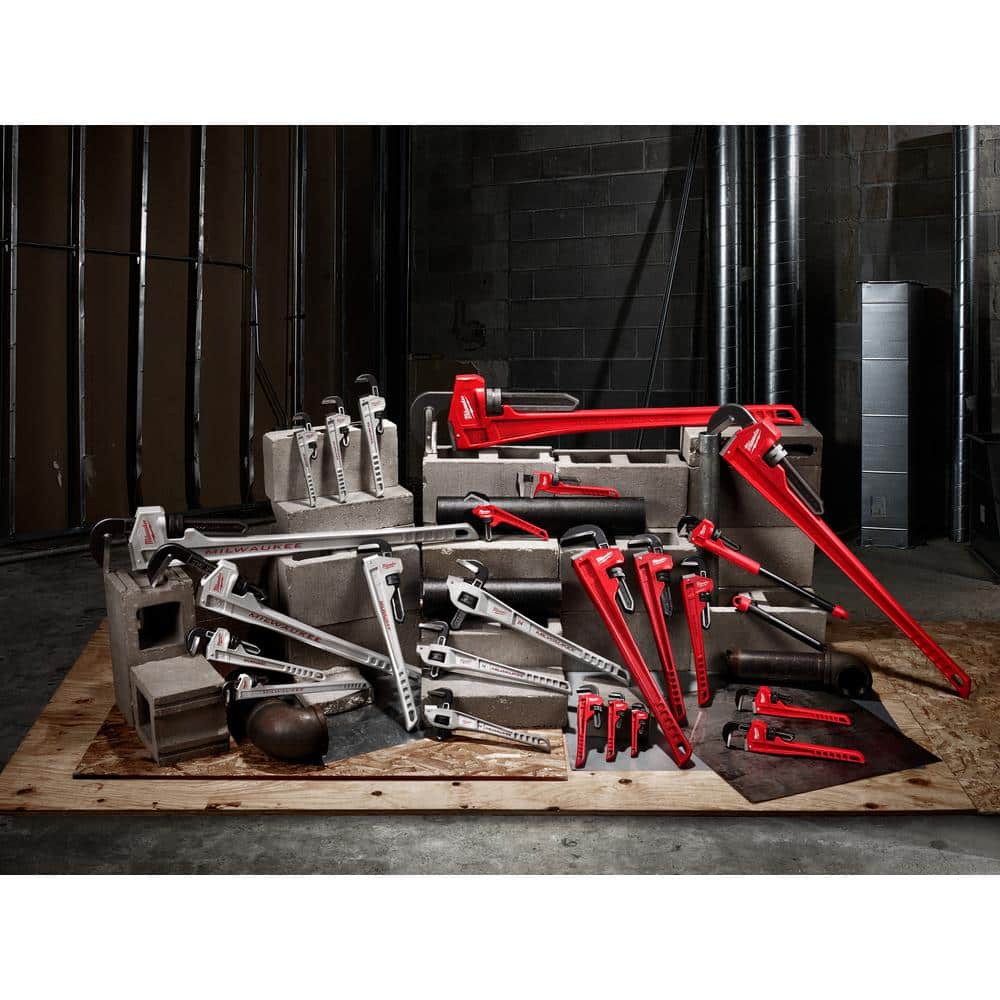 Milwaukee 14 in. and 18 in. Aluminum Pipe Wrench Set (2-Tool)